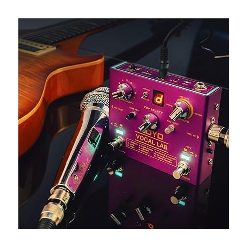  JOYO Vocal Harmony Pedal with 9 Vocal Harmony Effects, 12-Key, 3 Reverb Models for Singer and Guitarist Singing (Vocal Lab R-16)