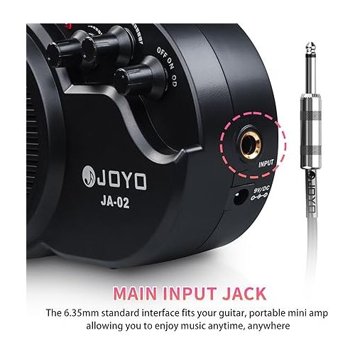  JOYO Guitar Headphone Amp Practice Mini Guitar Amplifier with Big Speaker and Clean & Distortion Effect Setting (JA-02)