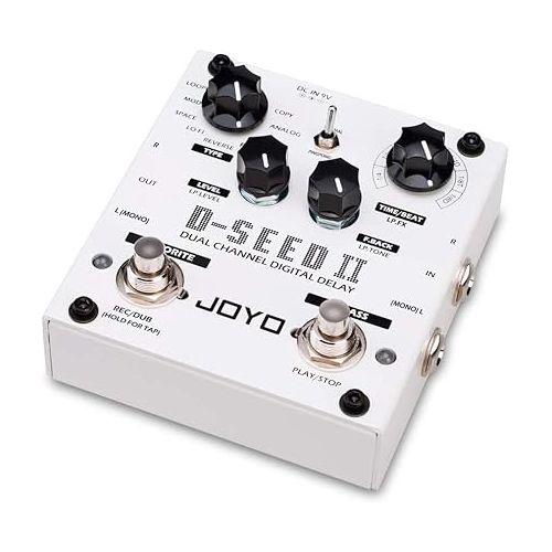  JOYO D-SEED-II Multi Pedal Effect, Stereo Looper Effect & Delay Pedal Effect for Electric Guitar Dual Channel & 8 Digital Delay Modes