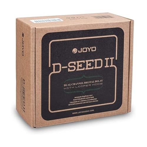  JOYO D-SEED-II Multi Pedal Effect, Stereo Looper Effect & Delay Pedal Effect for Electric Guitar Dual Channel & 8 Digital Delay Modes