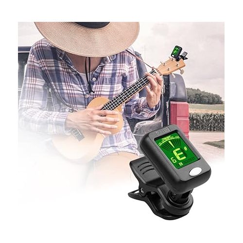  JOYO Clip on Tuner Digital Electronic Tuner for Guitar, Bass, Ukulele, Violin, Mandolin, Banjo Acoustics Calibration Tuner (JT-09)