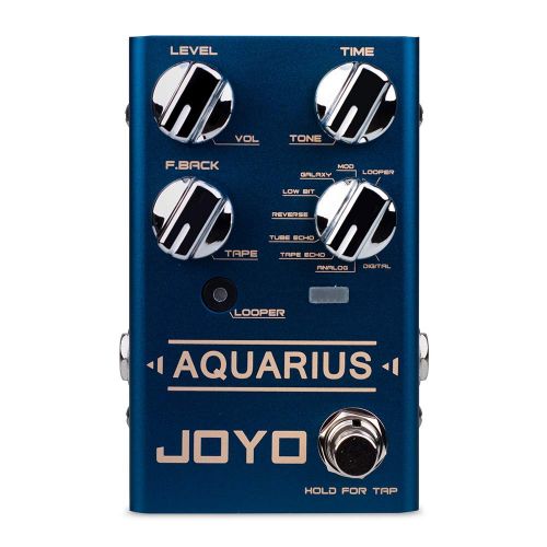  JOYO R-07 AQUARIUS Delay + LOOPER Multi Guitar Effect Pedal, Multieffects Pedal, with 8 Digital Delay Effects