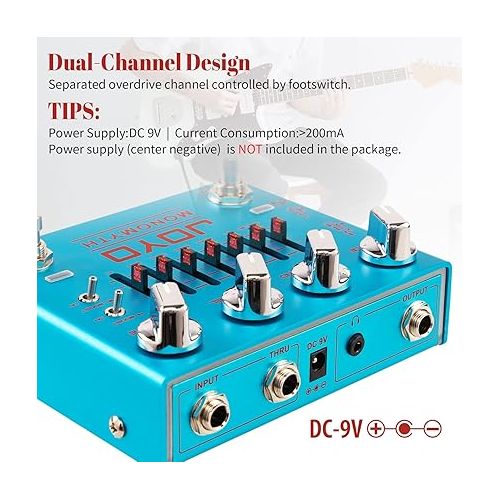  JOYO Bass Guitar Pedals Overdrive Amp Simulator Effect Pedal with EQ and Noise Reduction for Bassist Electric Guitar Bass (MONOMYTH R-26)