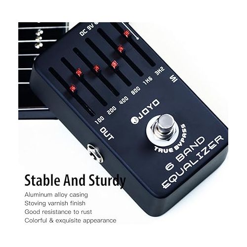  JOYO 6-Band EQ Pedal Electric Guitar Equalizer (100Hz 200Hz 400Hz 800Hz 1.6kHz 3.2kHz) Provides ±18dB for Each Band (JF-11)