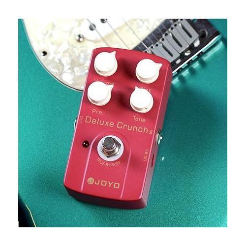  JOYO Crunch Distortion Effect Pedal as High-Gain or Vintage Amps for Electric Guitar - True Bypass (Deluxe Crunch JF-39)