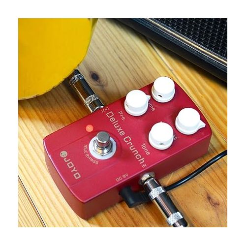  JOYO Crunch Distortion Effect Pedal as High-Gain or Vintage Amps for Electric Guitar - True Bypass (Deluxe Crunch JF-39)