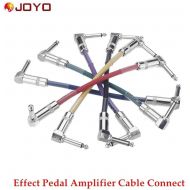 JOYO Professional Pack of six, 0.65ft (20cm) Guitar - Instrument Patch Cables (Right Angle) 6.3mm to 6.3mm - Can be Used for Guitar Effects Pedals, Instruments, and More