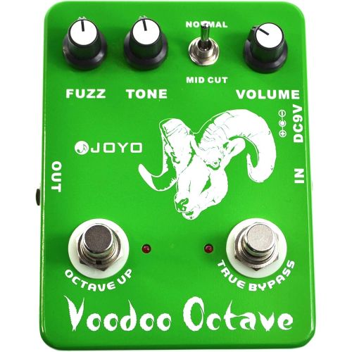  JOYO JF-12 Voodoo Octave Fuzz & Octave Effect Pedal addedMid-cut Switch for Electric Guitar Germanium Fuzz 60s Rock Effect True Bypass