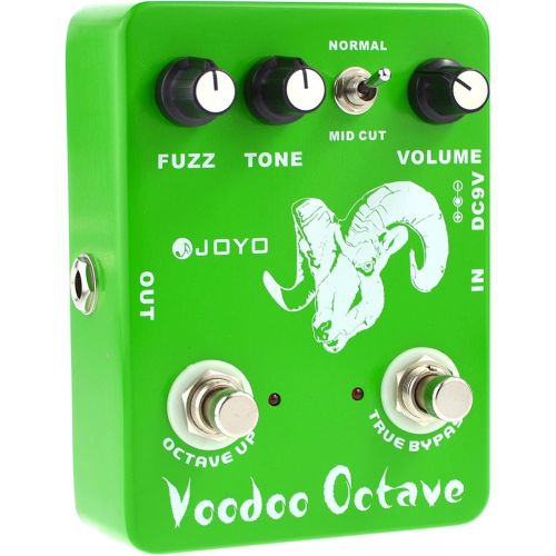  JOYO JF-12 Voodoo Octave Fuzz & Octave Effect Pedal addedMid-cut Switch for Electric Guitar Germanium Fuzz 60s Rock Effect True Bypass