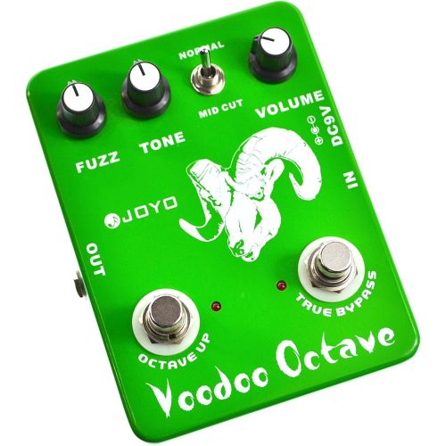  JOYO JF-12 Voodoo Octave Fuzz & Octave Effect Pedal addedMid-cut Switch for Electric Guitar Germanium Fuzz 60s Rock Effect True Bypass