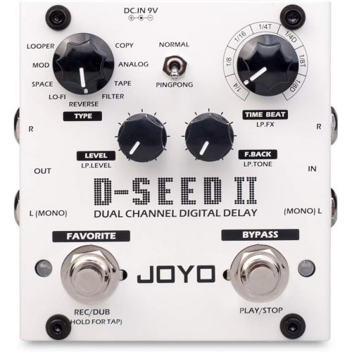  JOYO D-SEED Digital Delay Effect Pedal for Electric Guitar Dual Channel Bass Effect Pedal With TAP TEMPO