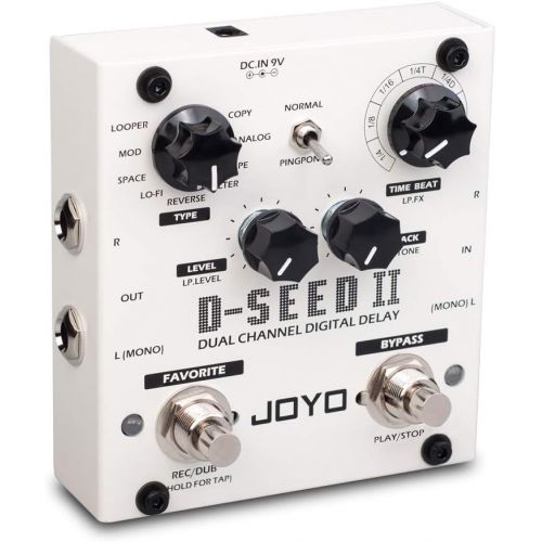  JOYO D-SEED Digital Delay Effect Pedal for Electric Guitar Dual Channel Bass Effect Pedal With TAP TEMPO