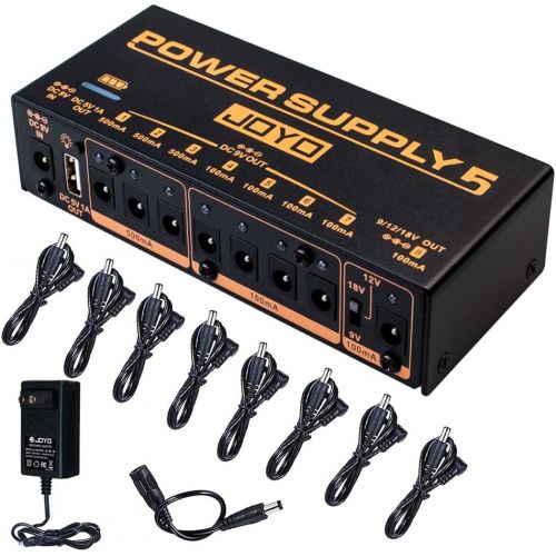  Unknown JOYO JP-05 Power Supply, Multi-channel Mobile Guitar Pedal Power Supply, with 8 DC Outputs 9V/12V/18V & 1 USB Port