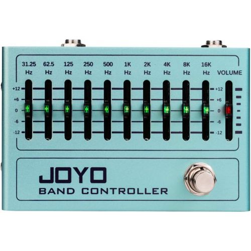  JOYO EQ Pedal 10 Band Equalizer (31.25Hz-16kHz) for Electric Guitar & Bass Including 4-string/ 5-string / 6-string/ 7-string Guitars (R-12)