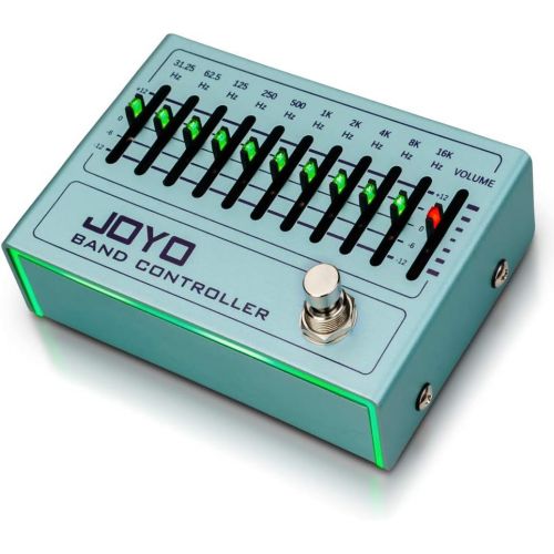 JOYO EQ Pedal 10 Band Equalizer (31.25Hz-16kHz) for Electric Guitar & Bass Including 4-string/ 5-string / 6-string/ 7-string Guitars (R-12)