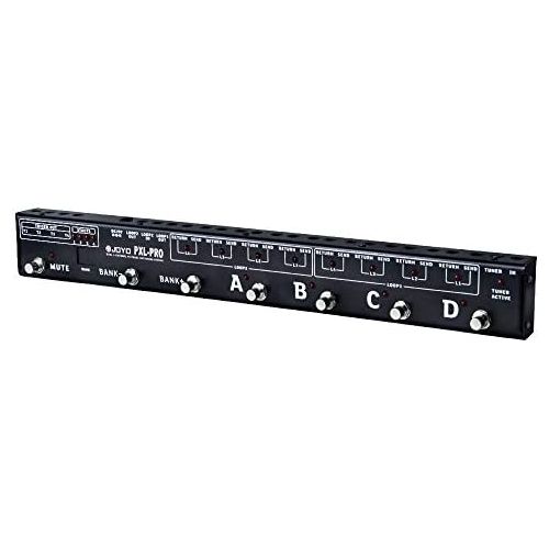  JOYO PXL-PRO Foot Pedal Controller Dual 4-Channel 8 Loop Programmable Pedal Switcher with Mute Switch and Buffered Bypass (Black)