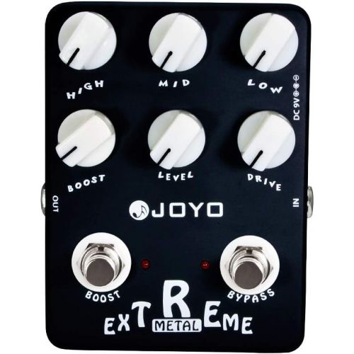  JOYO Metal Distortion Pedal with 3 Band EQ and Low-Mid-High Gain Boost for Electric Guitar Effect - Bypass (Extreme Metal JF-17)