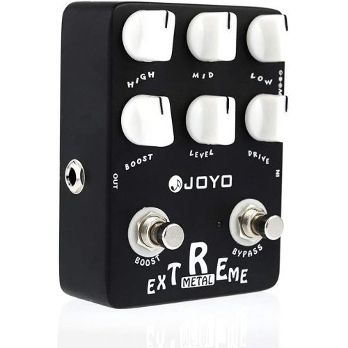  JOYO Metal Distortion Pedal with 3 Band EQ and Low-Mid-High Gain Boost for Electric Guitar Effect - Bypass (Extreme Metal JF-17)