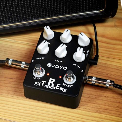  JOYO Metal Distortion Pedal with 3 Band EQ and Low-Mid-High Gain Boost for Electric Guitar Effect - Bypass (Extreme Metal JF-17)