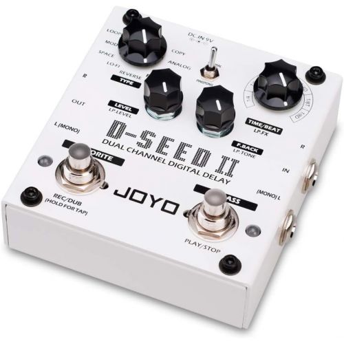  JOYO D-SEED-II Multi Pedal Effect, Stereo Looper Effect & Delay Pedal Effect for Electric Guitar Dual Channel & 8 Digital Delay Modes