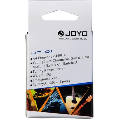  [아마존베스트]JOYO Guitar Tuner Clip On Tuner for Guitar, Bass, Violin, Ukulele, Clear LCD Display Guitar Tuner Digital Electronic Tuner 6 in Pack