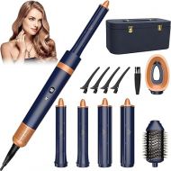 Ionic Hair Dryer Brush,Air Styling & Drying System, 6-in-1 Powerful Hair Dryer&Multi-Styler with Air Auto-Wrap Curlers, Oval Volumizing Brush and Hair Dryer Head for All Hair Types