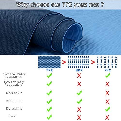  [아마존베스트]JOYSPACE Yoga Mat, Gymnastics Mat, Non-Slip, Made of High Quality TPE, Fitness Mat, Sports Mat for Yoga, Pilates, Fitness, Exercises and Gymnastics, with Bag and Carry Strap 183 x