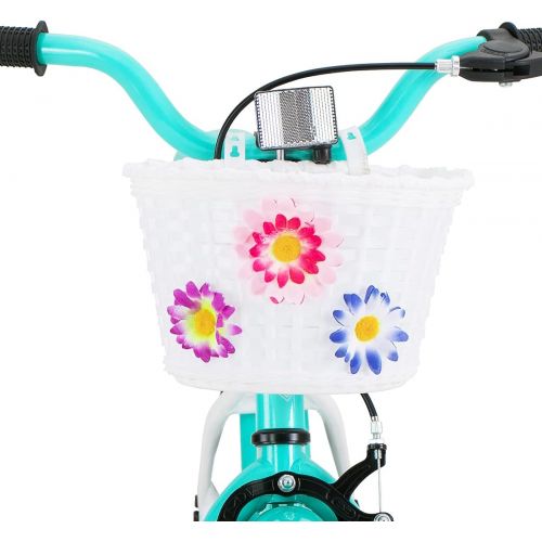  JOYSTAR Starry 14 16 18 Inch Kids Bike for Ages 3 8 Years Old Girls with Training Wheels and Basket, Girl Bicycle with Handbrake and Fenders, Kids Bicycles