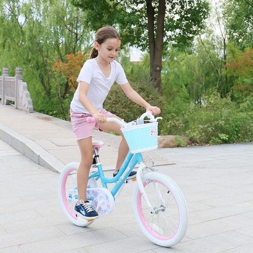  JOYSTAR Angel Girls Bike for Toddlers and Kids Ages 2-9 Years Old, 12 14 16 18 Inch Kids Bike with Training Wheels & Basket, 18 in Girl Bicycle with Handbrake & Kickstand