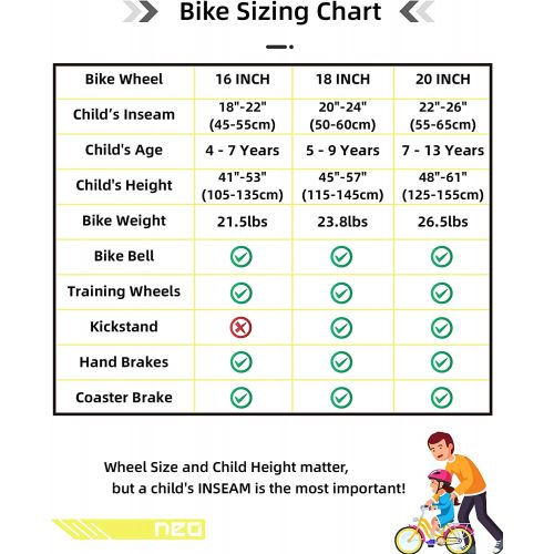  [아마존베스트]JOYSTAR NEO Kids Bike with Training Wheels for 4-10 Years Old Boys & Girls, Toddler Cycle for Early Rider, Child Pedal Bike, Black, Blue, Pink