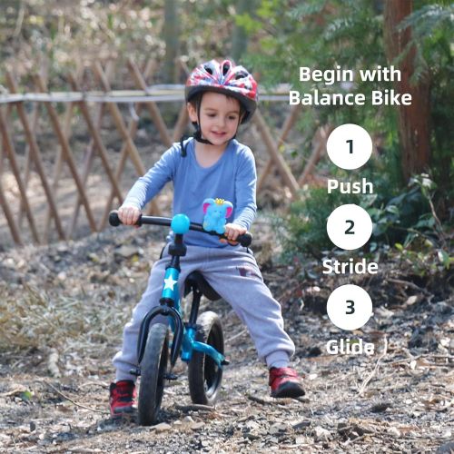  JOYSTAR 12 Inch Balance Bike for 18months, 2, 3, 4, and 5 Years Old Boys and Girls - Lightweight Toddler Bike with Adjustable Handlebar and Seat - No Pedal Bikes for Kids Birthday