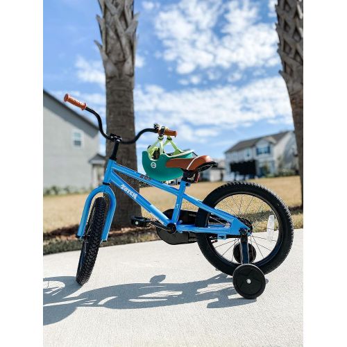  JOYSTAR Totem Kids Bike for 2-9 Years Old Boys Girls, BMX Style Kid Bicycles 12 14 16 18 Inch with Training Wheels, 18 Inch Children Bikes with Kickstand and Handbrake, Blue Ivory