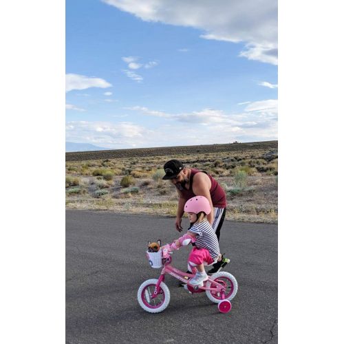  JOYSTAR Petal Girls Bike for Toddlers and Kids Age 2-10 Years, 12 14 16 Inch Kids Bike with Training Wheels and Basket, 20 Inch Children Bicycles with Kickstand, Pink Purple