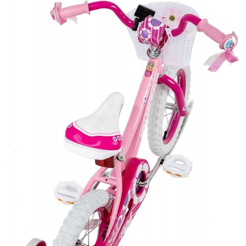  JOYSTAR Petal Girls Bike for Toddlers and Kids Age 2-10 Years, 12 14 16 Inch Kids Bike with Training Wheels and Basket, 20 Inch Children Bicycles with Kickstand, Pink Purple