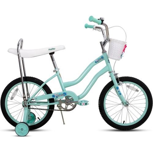  JOYSTAR 18 & 20 Girls Bike for Child Ages 5-12 Years, Kids Cruiser Bike with Front Handbrake and Rear Coaster Brakes, Classic Steel Frame, Kickstand Included, Green Pink Purple