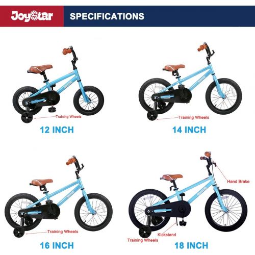  JOYSTAR Kids Bike with DIY Sticker for Enclose Chain Guard, Kids Bicycle with Training Wheel for Boys & Girls (12, 14, 16 inch)