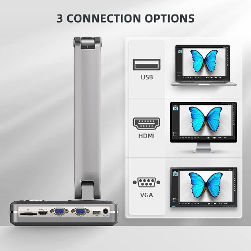  [아마존베스트]JOYUSING V508 VGA/HDMI/USB Three Mode 8MP Document Camera for Teachers, Live Demo, Web Conferencing, Remote Teaching, Distance Learning