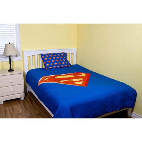  JPI Comforter Set Twin - Superman Shield - Twin Bed 86x 68 w/ 1 Pillow Sham - Compliments Bed Sheet Set, Bed Skirt, Quilts Queen Size, Queen Bed Set, King Size Bed