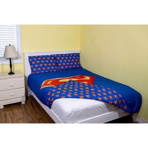  JPI Comforter Set Twin - Superman Shield - Twin Bed 86x 68 w/ 1 Pillow Sham - Compliments Bed Sheet Set, Bed Skirt, Quilts Queen Size, Queen Bed Set, King Size Bed