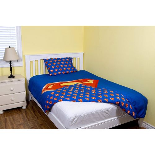  JPI Comforter Set Twin - Superman Shield - Twin Bed 86x 68 w/ 1 Pillow Sham - Compliments Bed Sheet Set, Bed Skirt, Quilts Queen Size, Queen Bed Set, King Size Bed