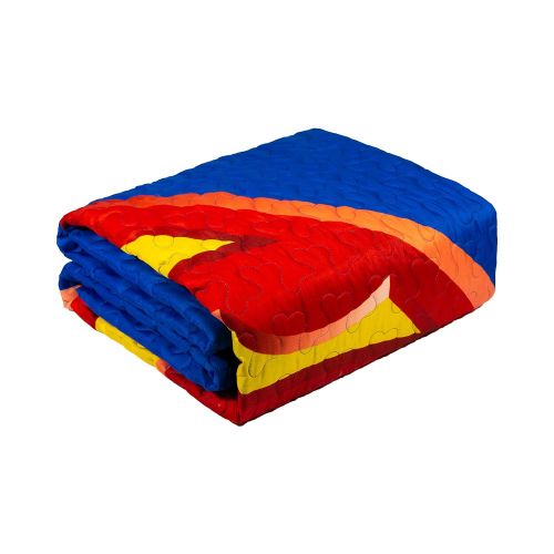  JPI Quilted Bedspreads All-Season Reversible Cooling Blanket - Superman Shield - Twin Bed 86x 68 - Compliments Bed Sheet Set, Bed Skirt, Quilts Queen Size, Queen Bed Set, King Size