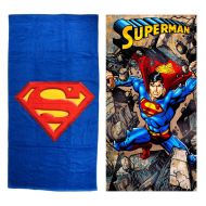 JPI 2pk Disney Marvel DC Looney Tunes Sesame Street Beach Bath Gym Kids Adult Towel Blanket (2pk Superman)