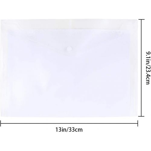  [아마존핫딜][아마존 핫딜] JPSOR 40pcs Plastic Envelopes,Clear Poly Envelope Waterproof File Folder with Snap Button, US Letter/A4 Size