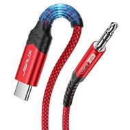 JSAUX USB C to 3.5mm Audio Aux Jack Cable Compatible with iPhone 15[3.3ft], USB Type C to 3.5mm Headphone Stereo Cord Car for iPhone 15 Pro Max 15 Plus, iPad Pro, Samsung Galaxy S24 S23 S22, Pixel-Red