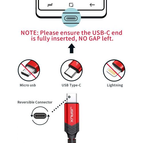  [아마존베스트]USB Type C Cable,JSAUX(2-Pack 6.6ft+6.6ft) USB A to USB-C Fast Charger Nylon Braided Cord Compatible with Samsung Galaxy S10 S9 S8 Plus Note 9 8,Moto Z Z3,LG V50 G8,Switch,Other US