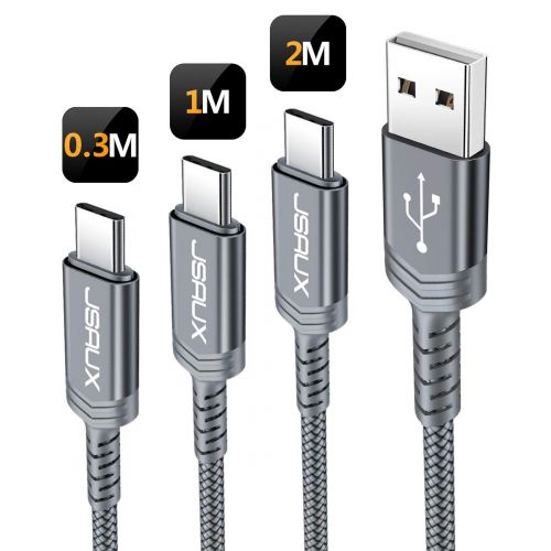  [아마존 핫딜]  [아마존핫딜]JSAUX USB C Kabel [3 Pack 0.3M 1M 2M ] Nylon Type C Ladekabel fuer Samsung Galaxy S10 S9 S8 Plus,Note 10 9 8,A3 A5 2017,HTC 10 U11,Sony Xperia XZ Xa1, Huawei P30 P20 Mate 20 Lite P1