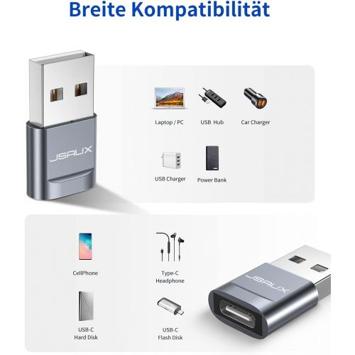  [아마존베스트]JSAUX USB A auf USB C Buchse Adapter [2 Stueck] USB Typ C Adapter Kompatibel fuer iPhone 11/12 Pro Max, Samsung Galaxy Note 10/Note 20/S20/S20 FE/A70/A50/A90, Google Pixel 4/4XL/3/3X