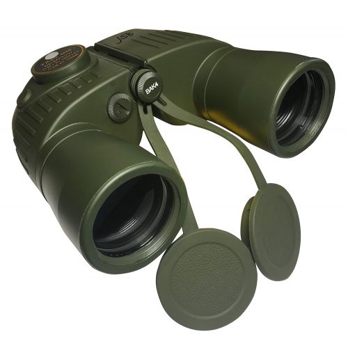  JSB 7x50 Waterproof Fogproof Military Marine Image Stabilizing Binoculars w Internal LED Rangefinder Compass for Navigation Boating Fishing Water Sports Hunting and More