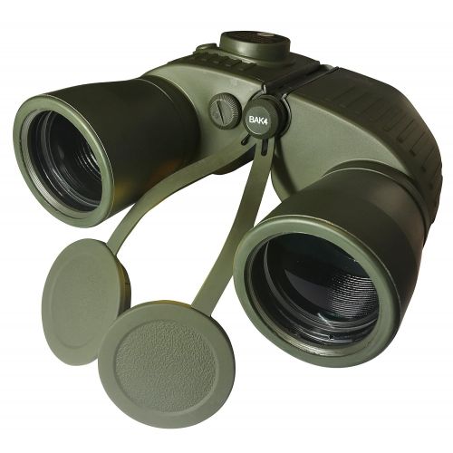  JSB 7x50 Waterproof Fogproof Military Marine Image Stabilizing Binoculars w Internal LED Rangefinder Compass for Navigation Boating Fishing Water Sports Hunting and More