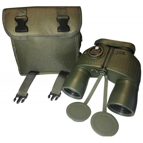 JSB 7x50 Waterproof Fogproof Military Marine Image Stabilizing Binoculars w Internal LED Rangefinder Compass for Navigation Boating Fishing Water Sports Hunting and More